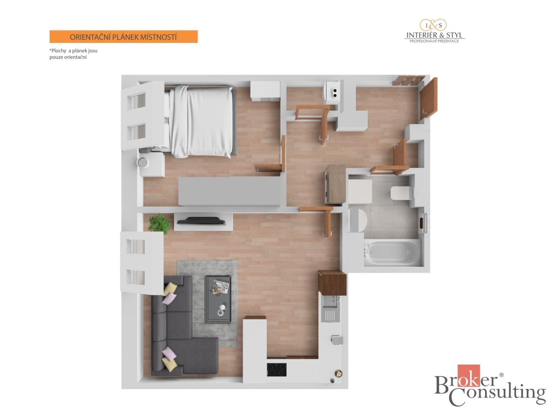 Byt 2+kk · 47 m² · Roháčova, Praha - 4