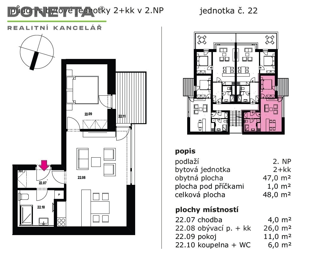 Prodej byt 2+kk - K Meteoru 883, Hradec Králové Svobodné Dvory, 47 m² - 5