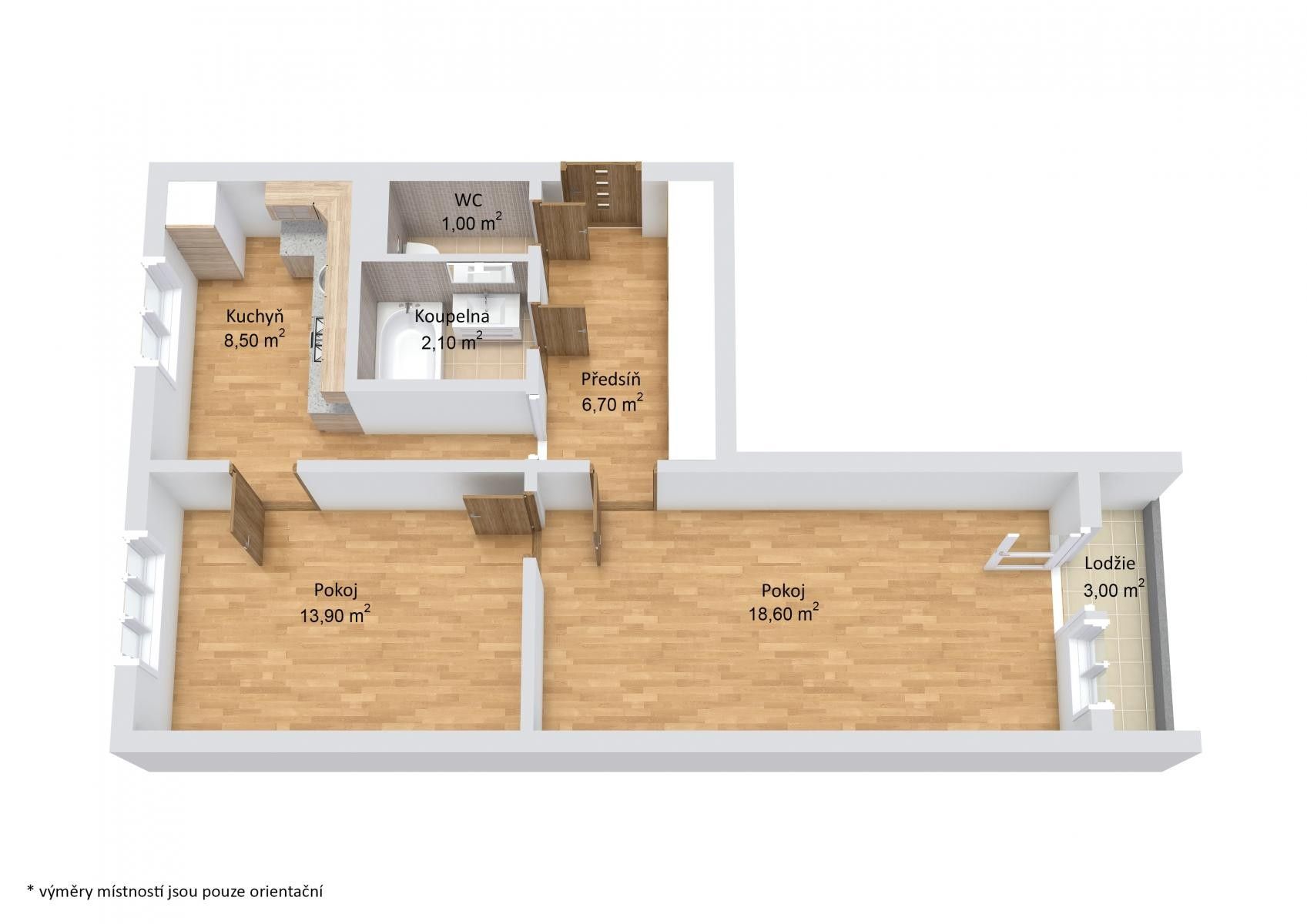 Prodej byt 2+1 - Osadní, Chodov, 52 m²