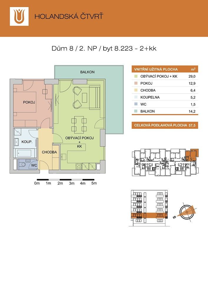 1+kk, Edvarda Beneše, Olomouc - Řepčín, 57 m² - 2