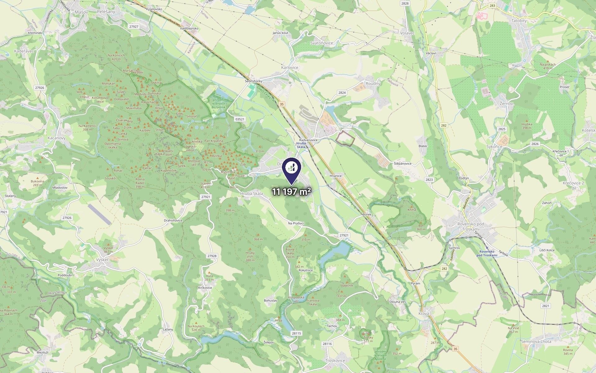 Louka · 11 197 m² · Hrubá Skála - 3
