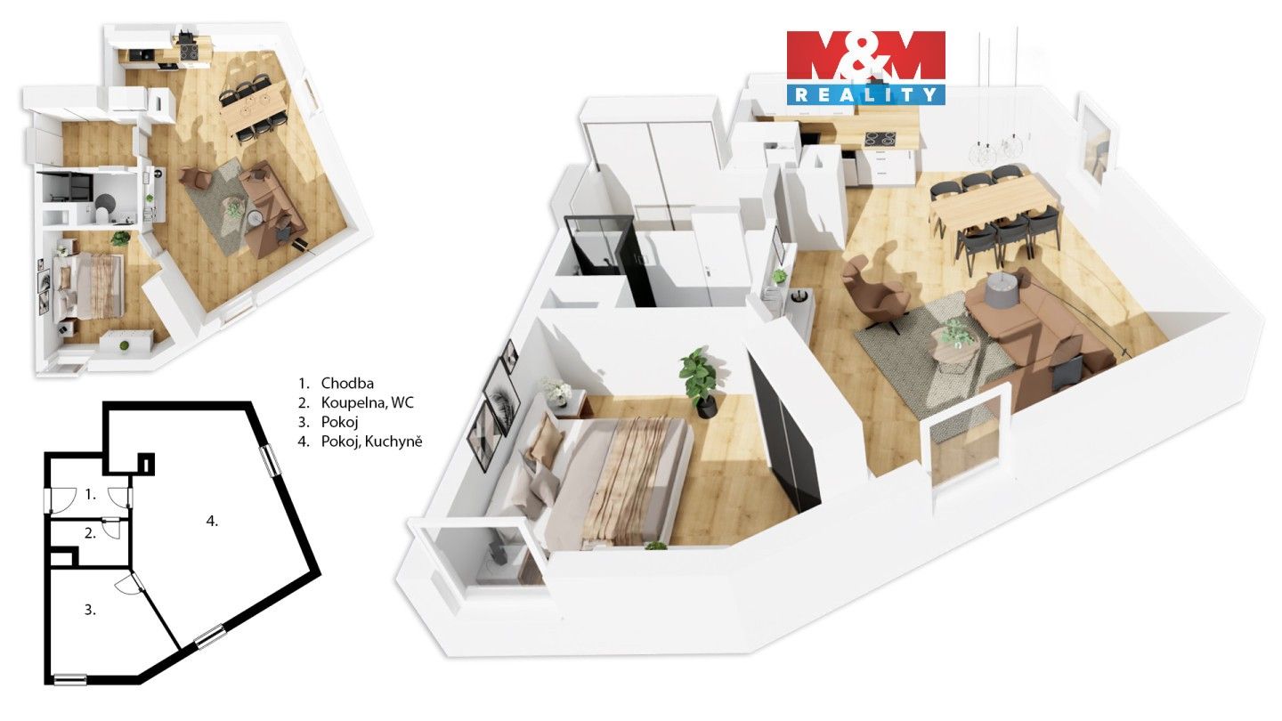 2+kk, Střížkovská, Praha, 66 m²