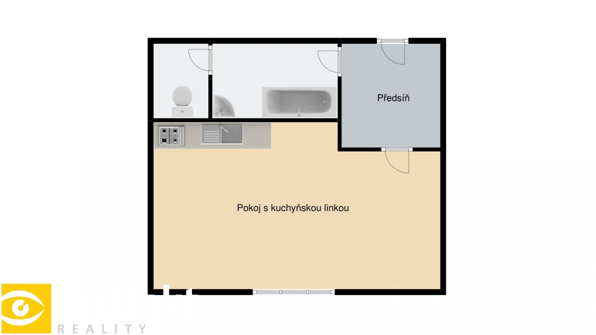 Pronájem byt 1+kk - Pod Vrchem, Plzeň, 20 m²