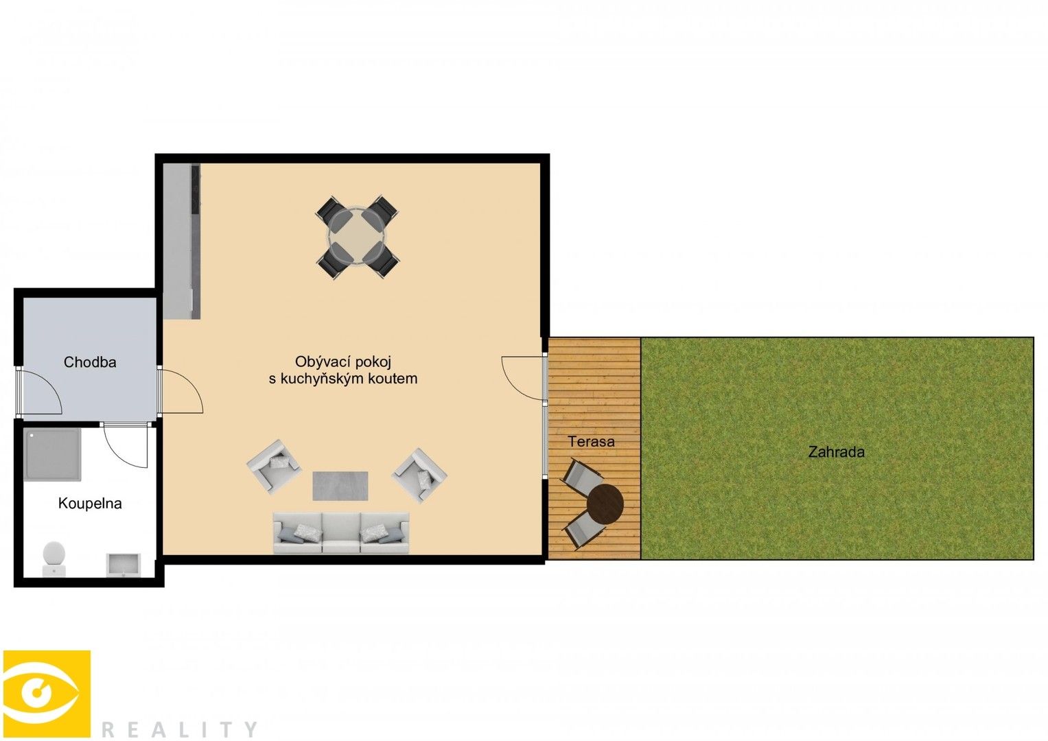 Pronájem byt 1+kk - Cedrová, Jesenice, 44 m² - 2