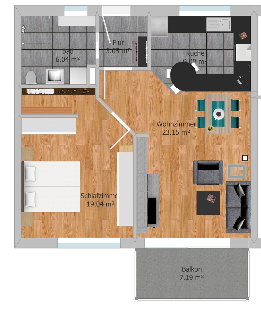 Byt 2+1 · 64 m² · Dresdener Straße 1, , Bavorsko - 4