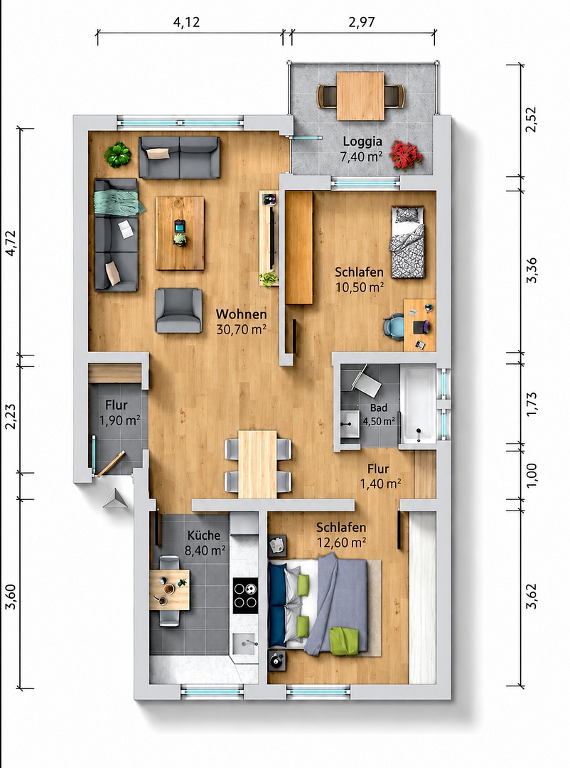 Byt 3+1 · 74 m² · Behringsstr. 3 Hamm Selmigerheide Nordrhein-Westfalen 59077 - 3