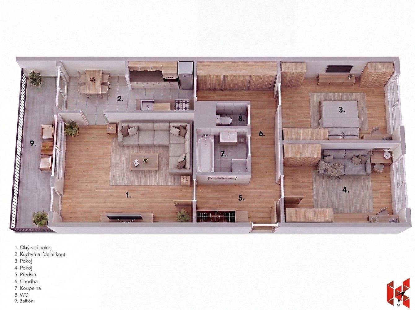 Byt 3+1 · 71 m² · Praha - Stodůlky, okres Praha 13, Hlavní město Praha - 3