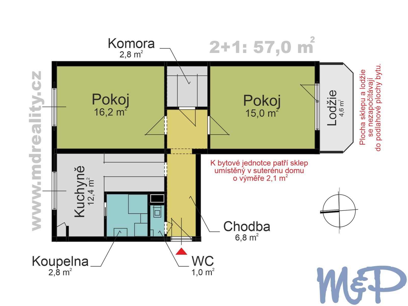 Prodej byt 2+1 - Čajkovského, Třebíč Nové Dvory, 57 m² - 2