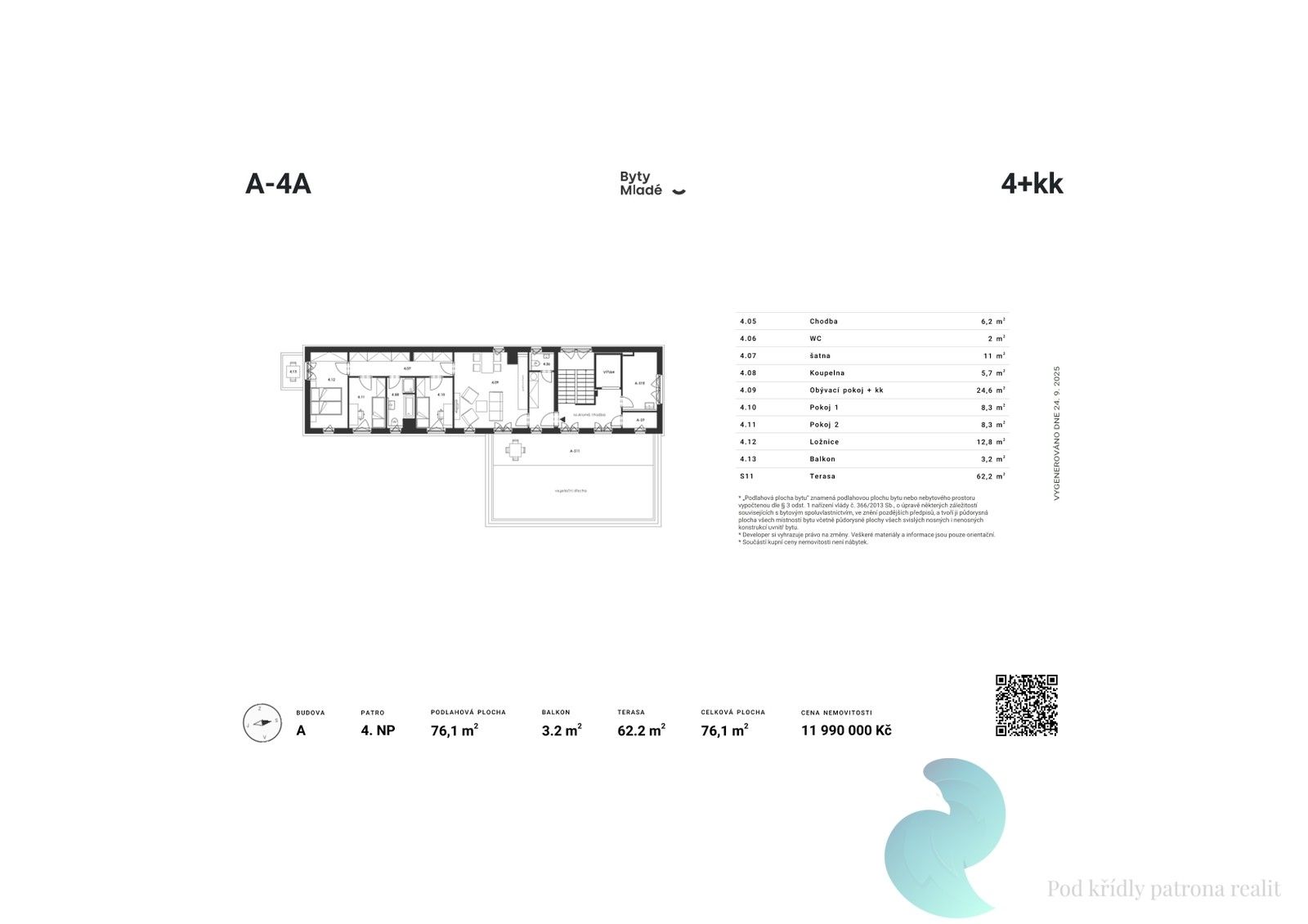 Prodej byt 4+kk - České Budějovice, 86 m²