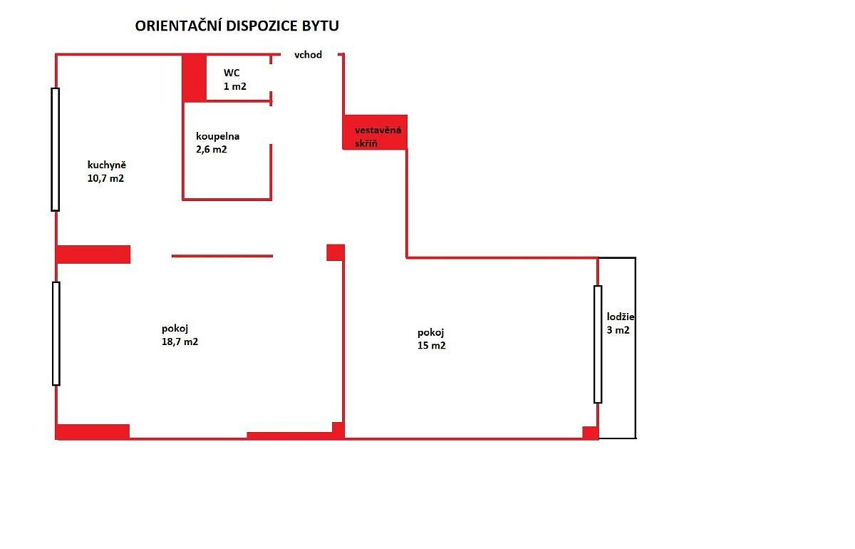 Byt 2+1 · 55 m² · Sedlčany, okres Příbram, Středočeský kraj - 4
