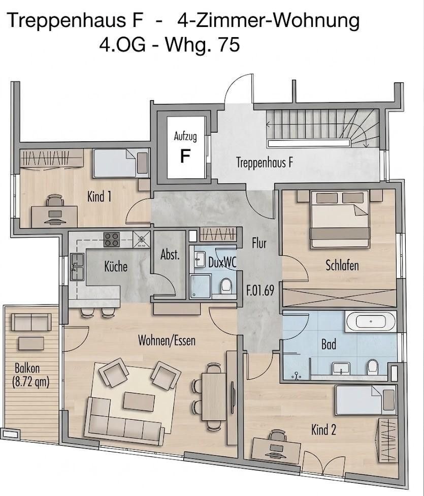 4+1, Frankfurt Bockenheim Hessen 60486, 110 m² - 1