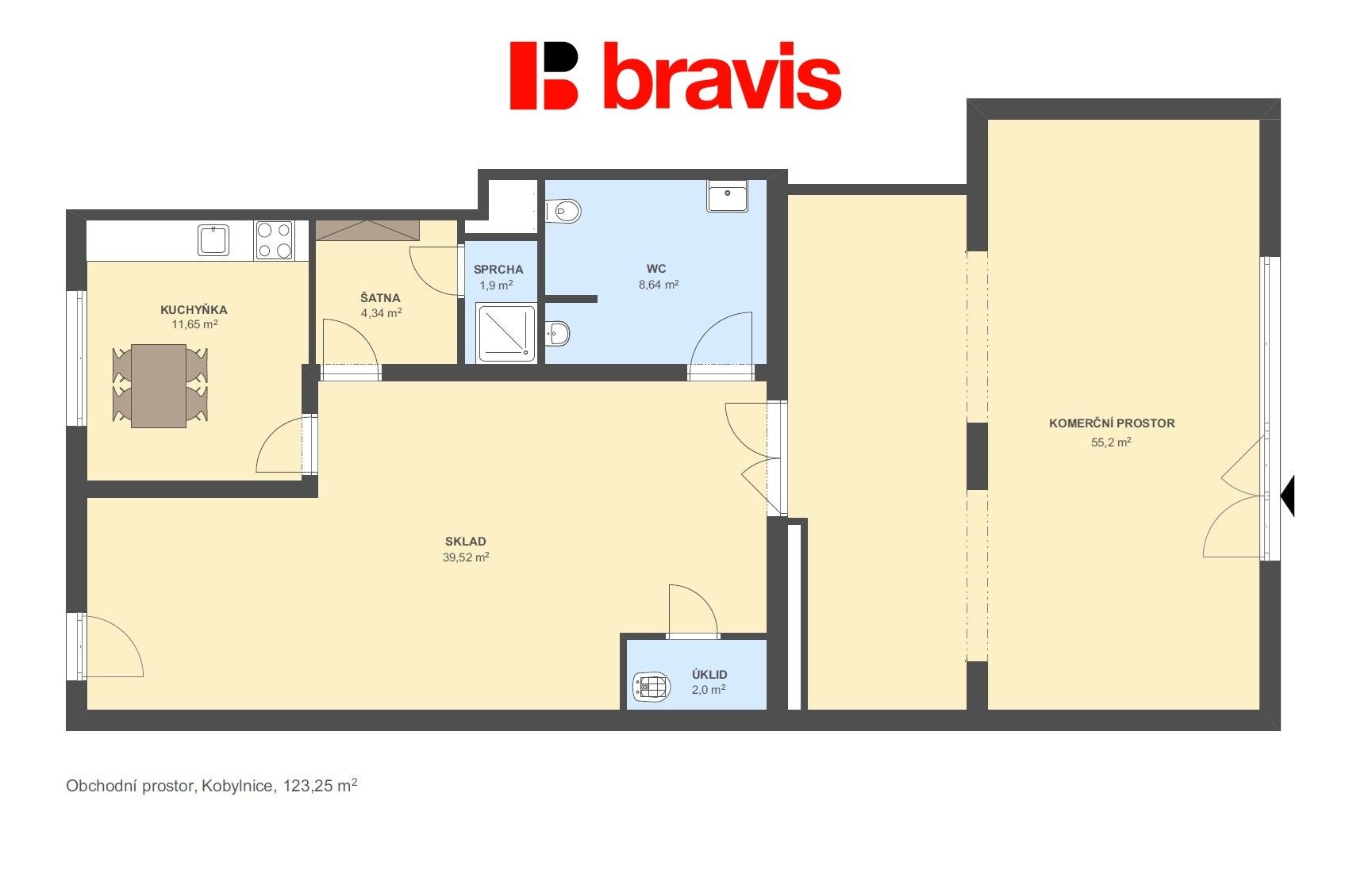 Pronájem obchodní prostory - U Řempa 388, Kobylnice, 124 m² - 5