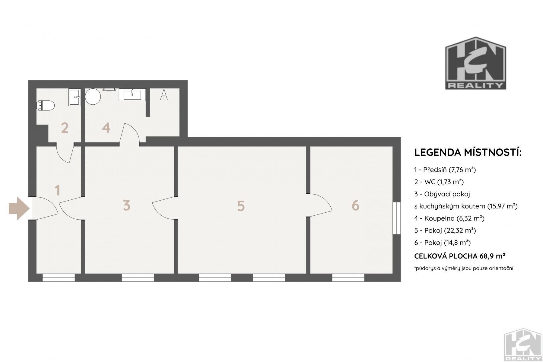 3+kk, Pražská , Jablonec nad Nisou, 69 m² - 2
