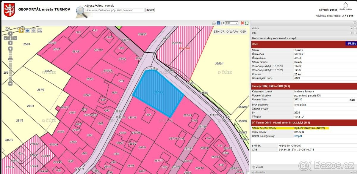 Prodej pozemek pro bydlení - Turnov, 511 01
