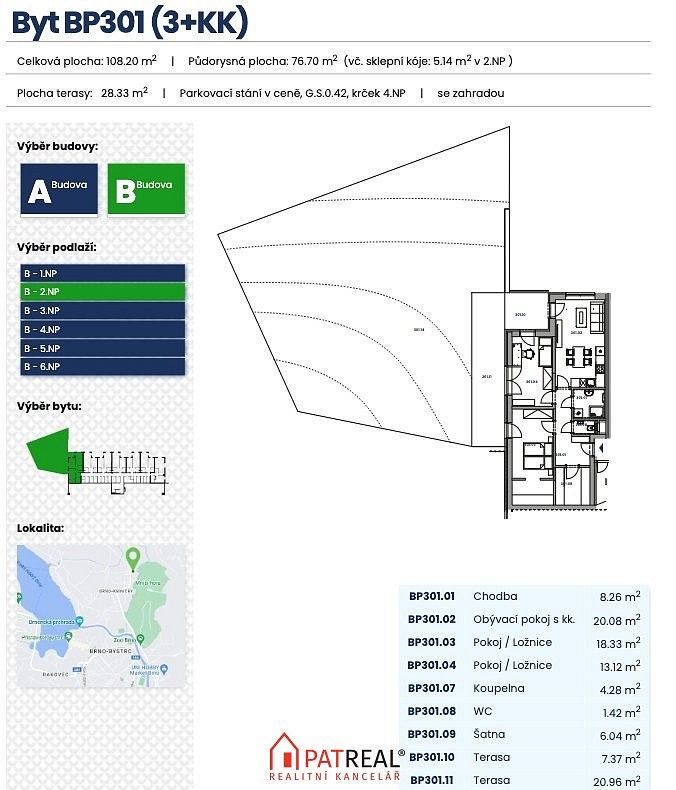 3+kk, Ondrova, Brno - Kníničky, 108 m² - 2