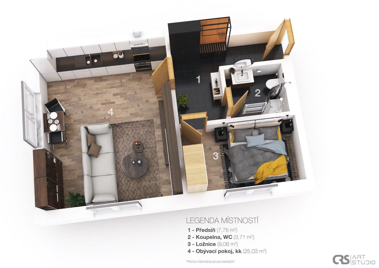 Byt 2+kk · 47 m² · Do zahrad 545, Brandýsek - 3