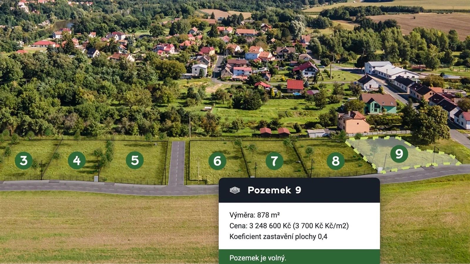 Pozemky pro bydlení, Týnec nad Labem, 887 m²