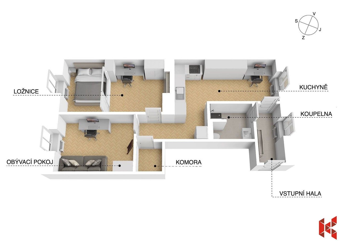 Byt 3+kk · 62 m² · Prosecká, Praha 8 - Libeň - 3