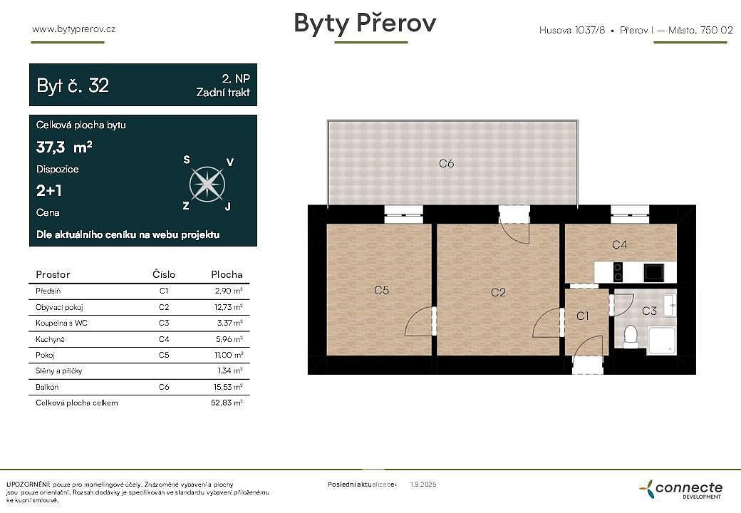 Byt 2+1 · 37 m² · Husova, Přerov - Přerov I-Město - 3