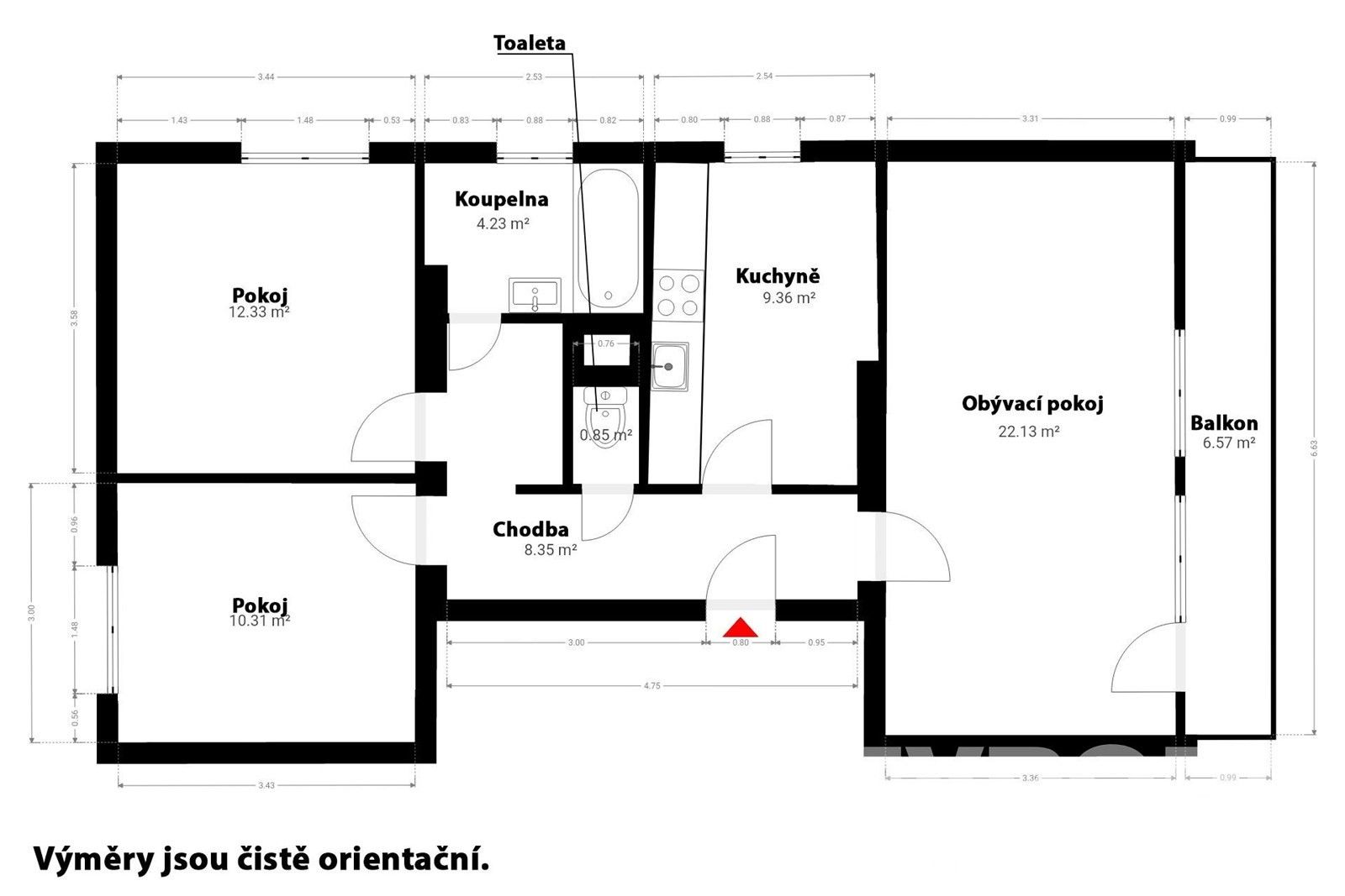Prodej byt 3+1 - Prokopa Velikého, Úvaly, 80 m²