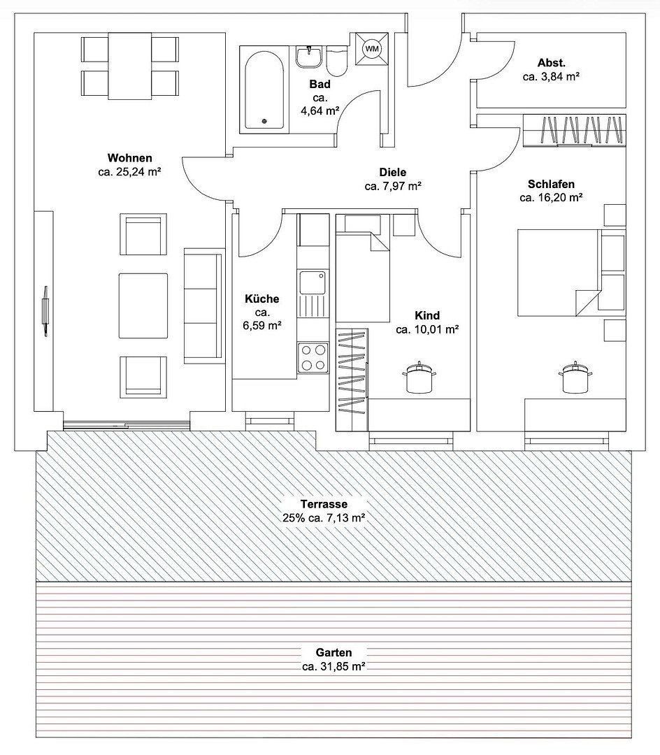 3+1, Lilly-Reich-Straße 4 München Parkstadt Schwabing Bayern 80807, 82 m² - 1