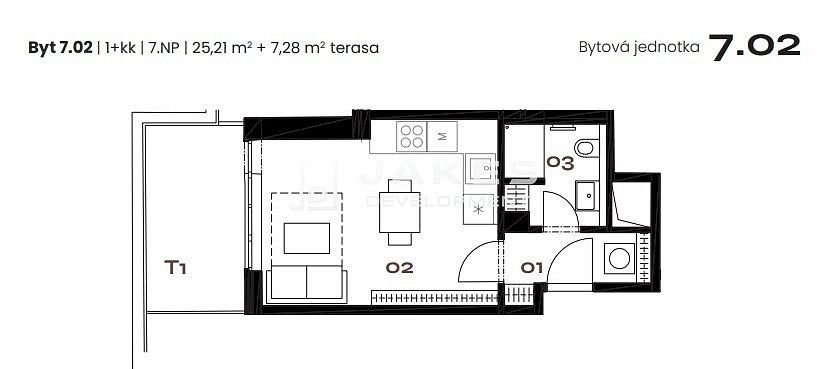 1+kk, Vinařská, Praha 7 - Holešovice, 25 m² - 2
