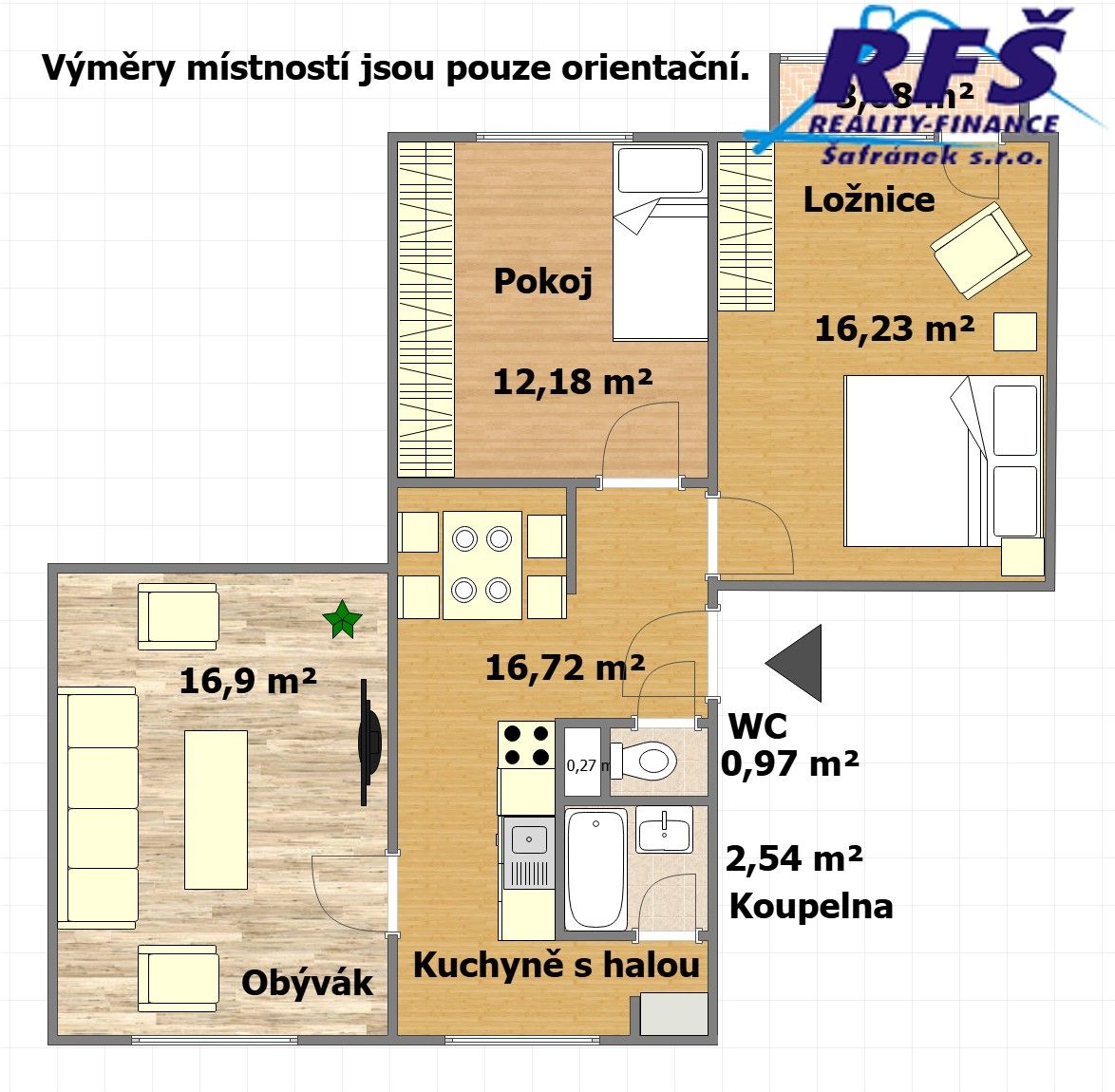 Byt 3+1, 66 m²