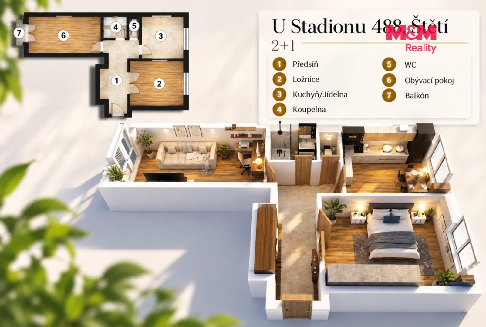 Byt 2+1 · 55 m² · U stadionu 488, Štětí - 4