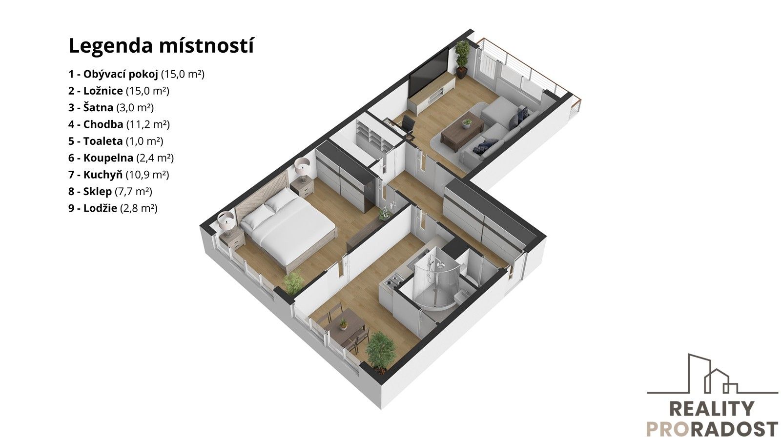 Prodej byt 2+1 - G. Preissové, Hodonín, 66 m²
