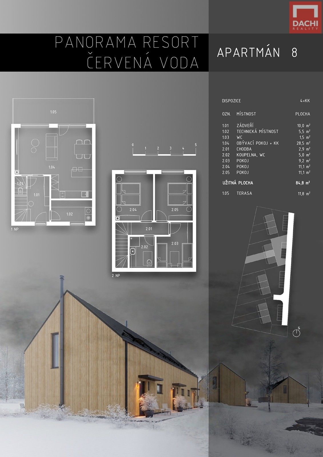 Prodej byt 4+kk - Červená Voda, 85 m²