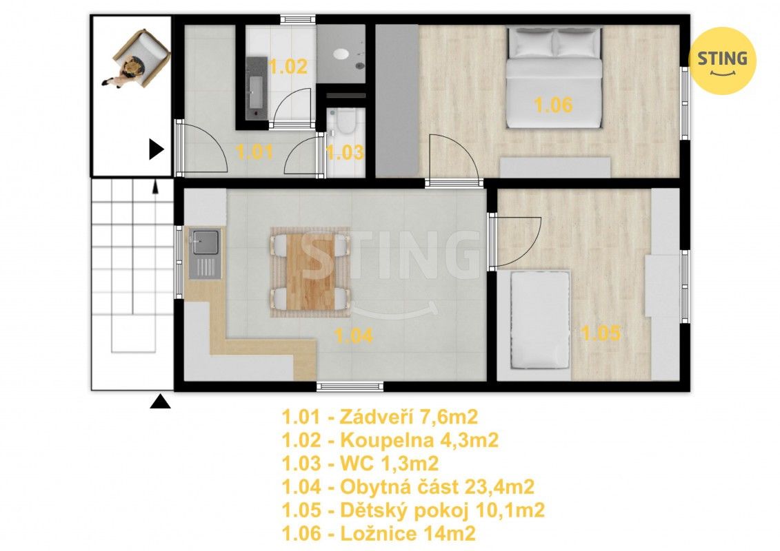 Prodej byt 3+kk - Hlavní  , Bolatice Borová, 60 m² - 5