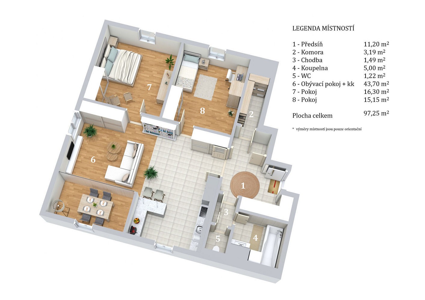 Byt 3+kk · 97 m² · K Horoměřicům, Praha 6 - Suchdol - 3