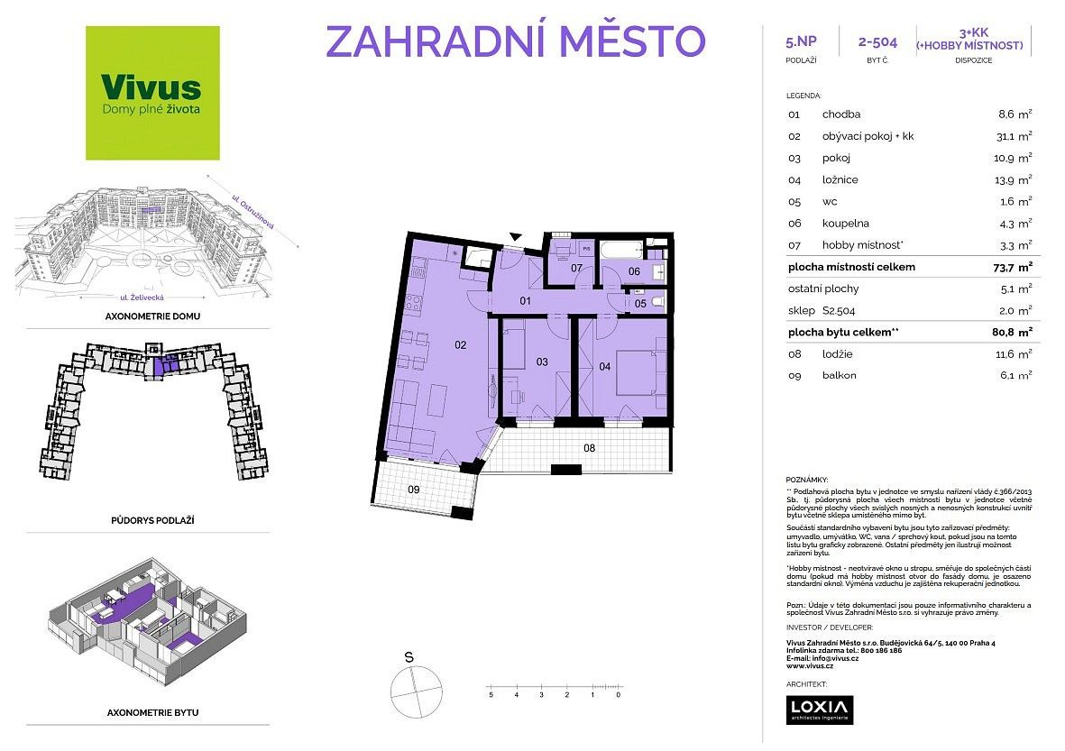 3+kk, Praha - Záběhlice, okres Praha 10, Hlavní město Praha, 81 m² - 2