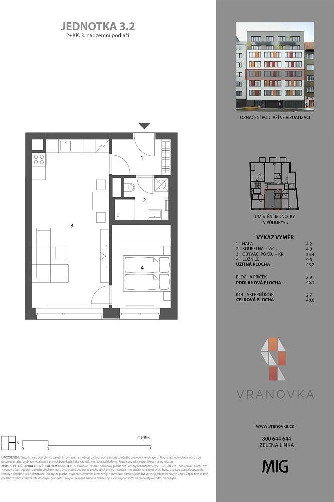 2+kk, Brno - Zábrdovice, okres Brno-město, Jihomoravský kraj, 46 m² - 2