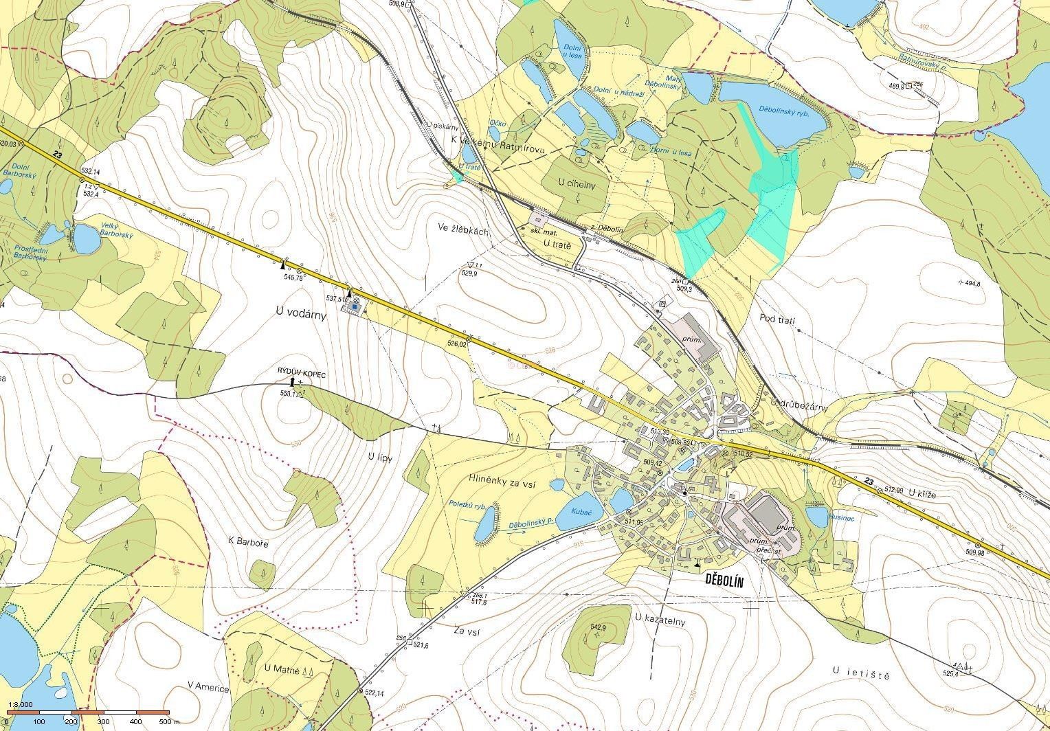 Prodej louka - Děbolín, Jindřichův Hradec, 54 908 m² - 5