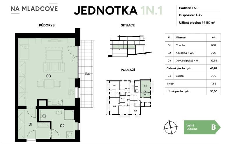 Prodej byt 1+kk - Návesní, Zlín, 57 m²