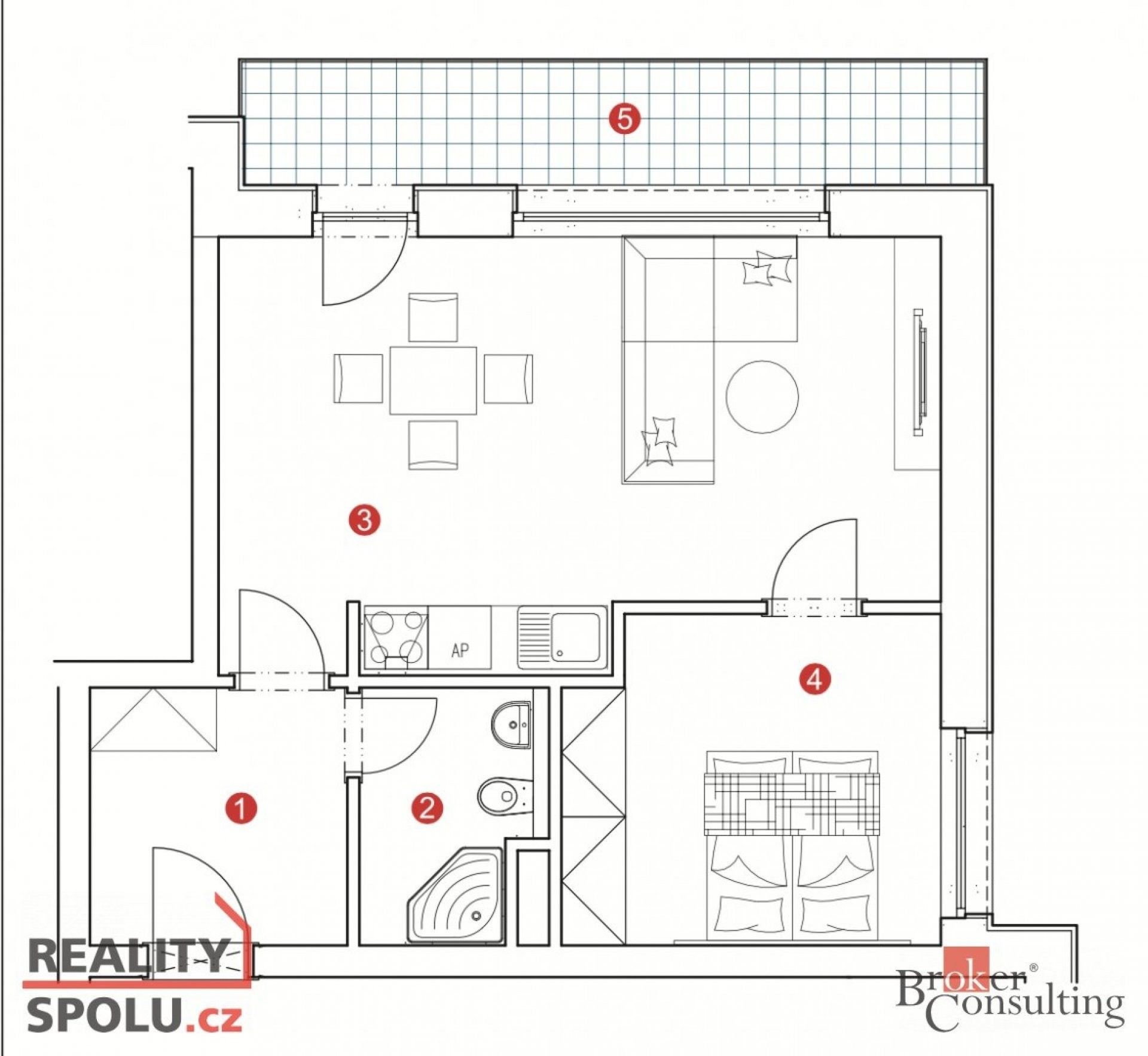 Pronájem byt 2+kk - Husova, Žatec, 49 m²