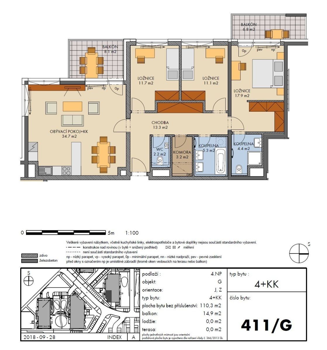 4+kk, Hugo Haase, Praha - Hlubočepy, 110 m² - 2