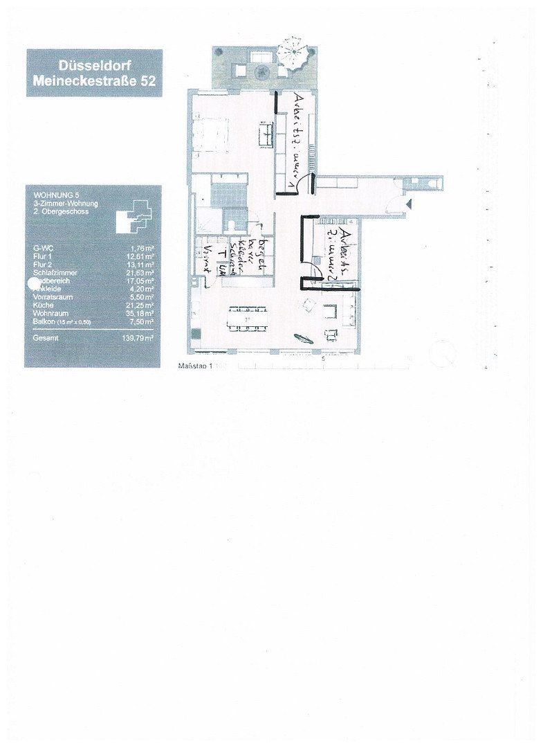 2+kk, Meineckestr. 52 Düsseldorf Golzheim Nordrhein-Westfalen 4474, 135 m² - 2