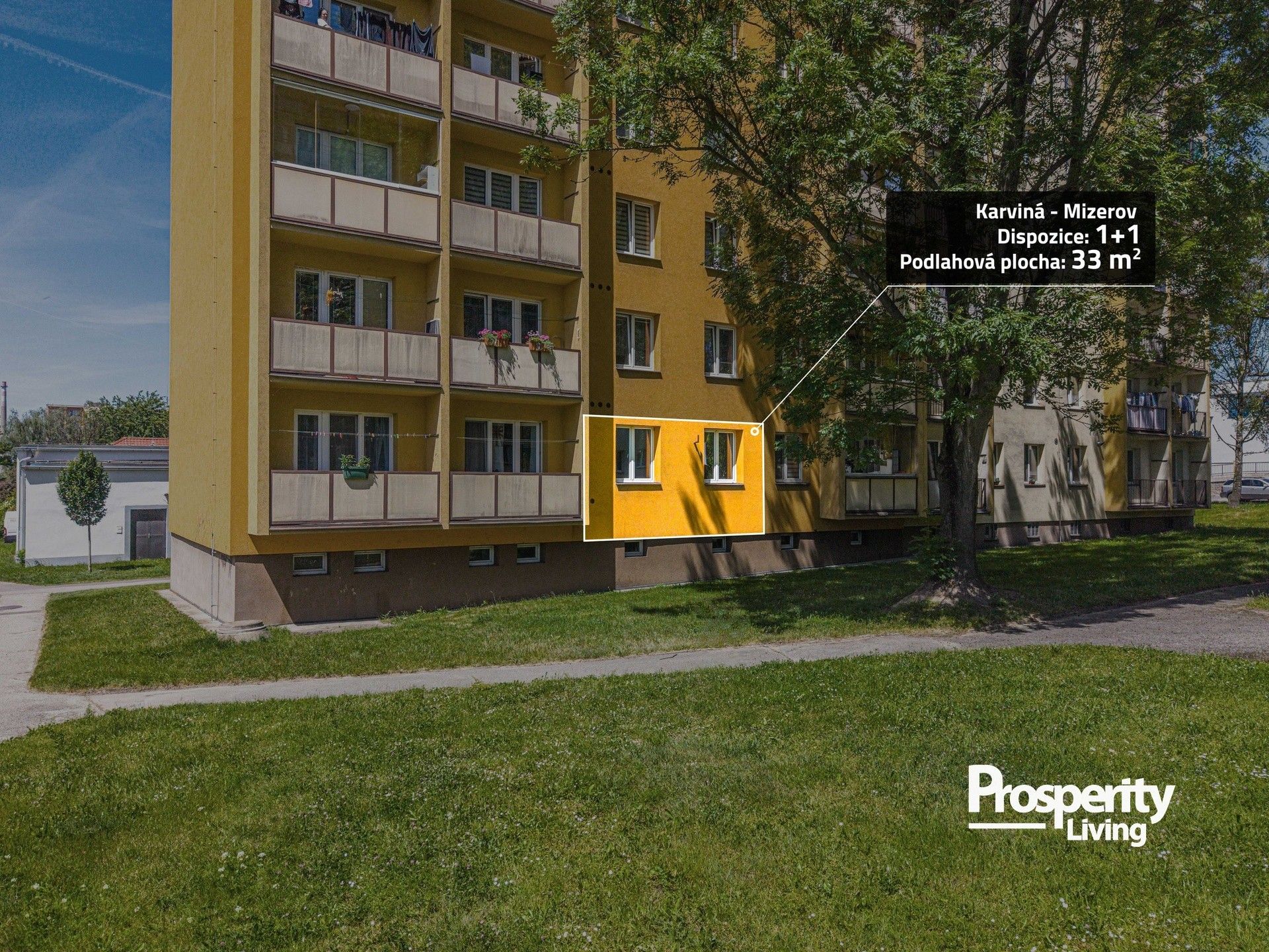 1+1, tř. Těreškovové 2263, Karviná Mizerov, 33 m² - 2