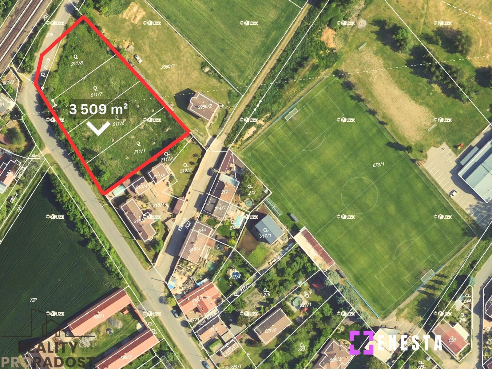 Pozemky pro bydlení, Kutná Hora, 3 509 m² - 1