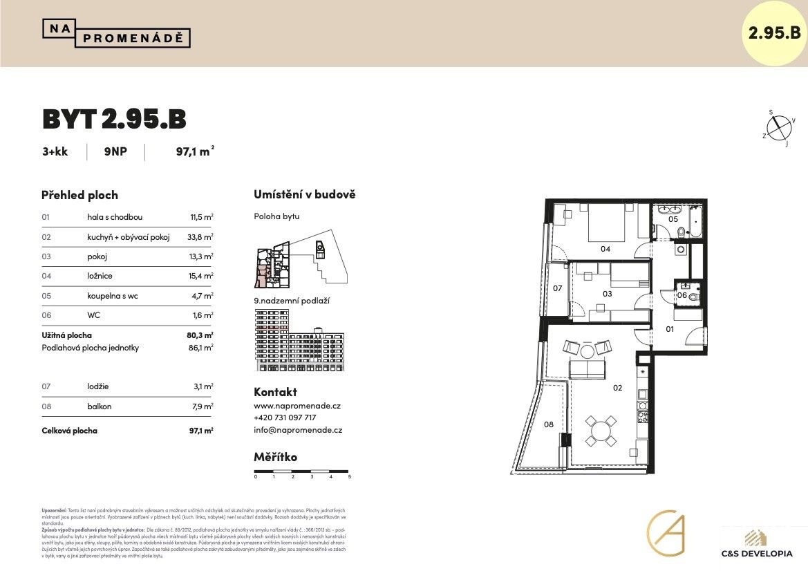 Prodej byt 3+kk - Brno Trnitá, 80 m² - 5