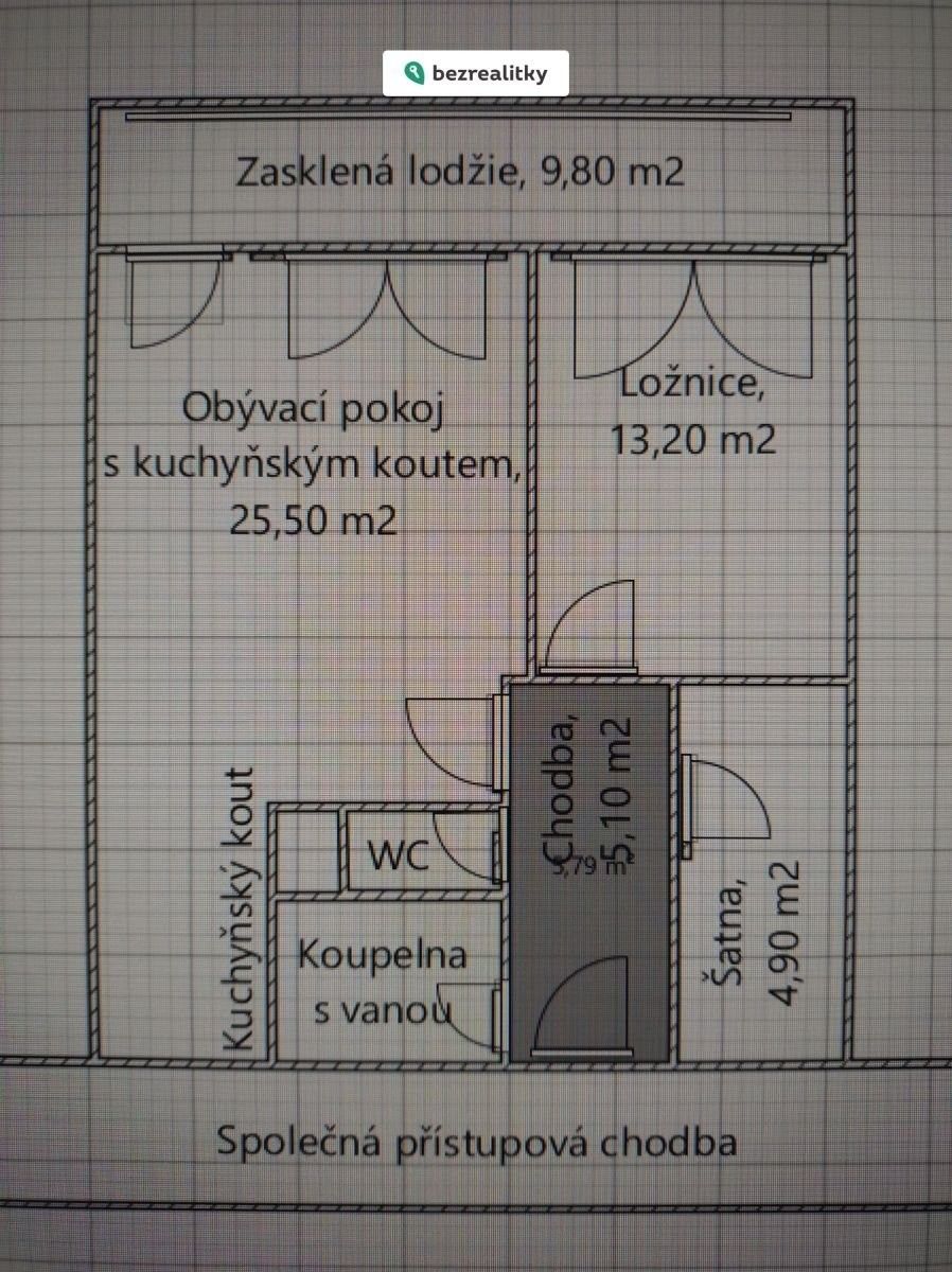 Prodej byt 2+kk - nábřeží Závodu míru, Pardubice, 53 m²