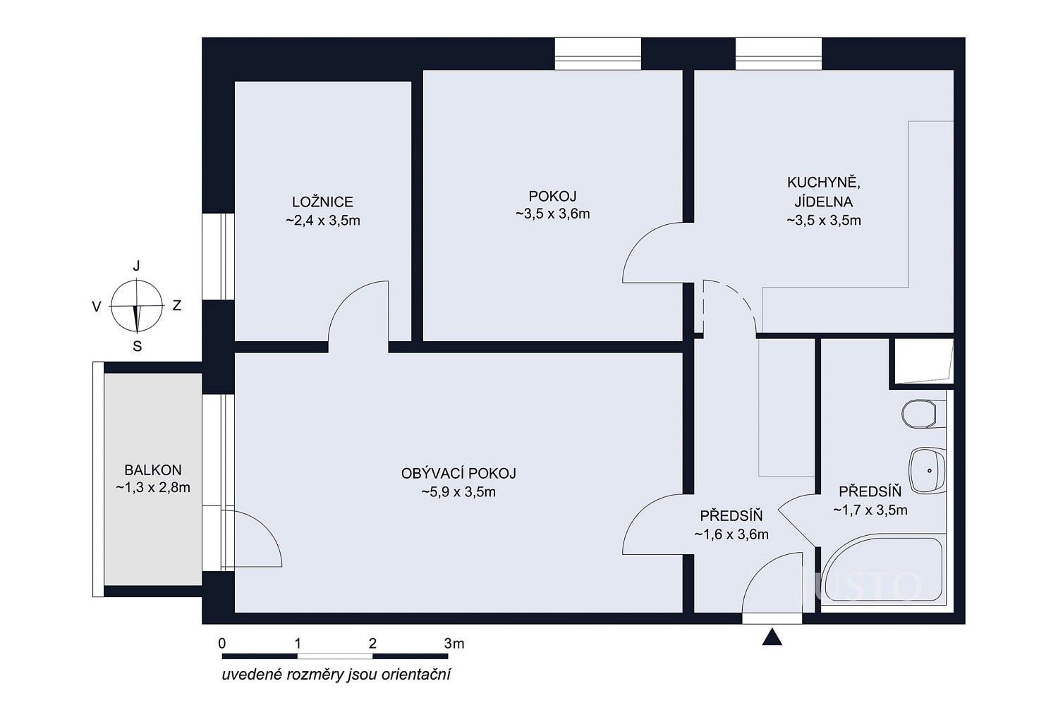 Byt 3+1 · 64 m² · A. Trägera, České Budějovice - České Budějovice 3 - 3