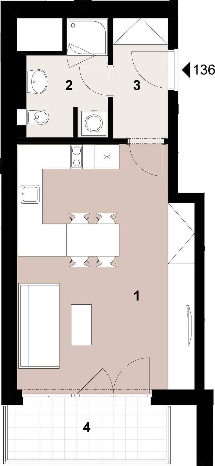 1+kk, U plynárny, Praha, 35 m² - 2