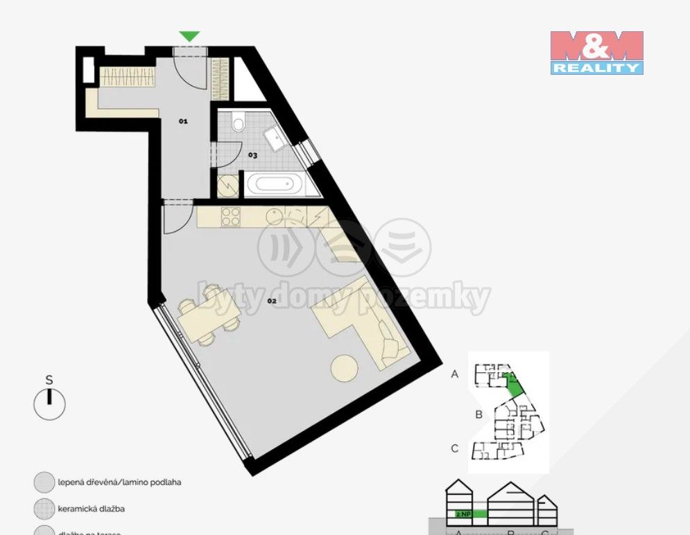 Prodej byt 1+kk - Střížkovská, Praha, 51 m²