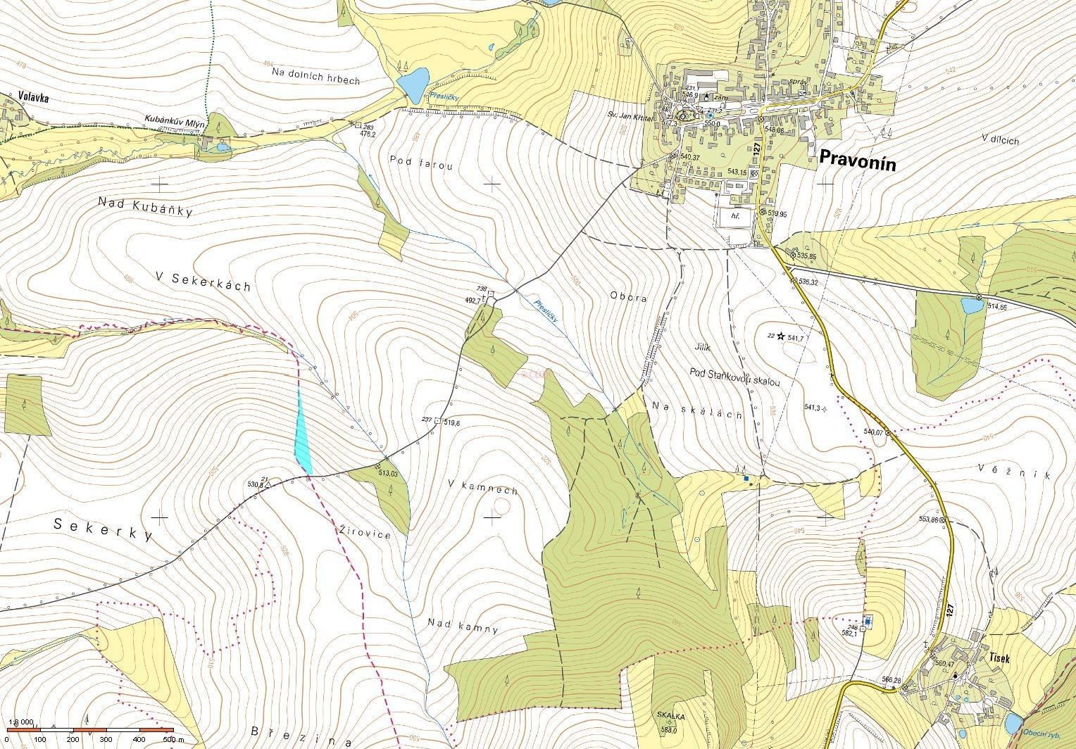Prodej zahrada - Volavka, Pravonín, 6 189 m²