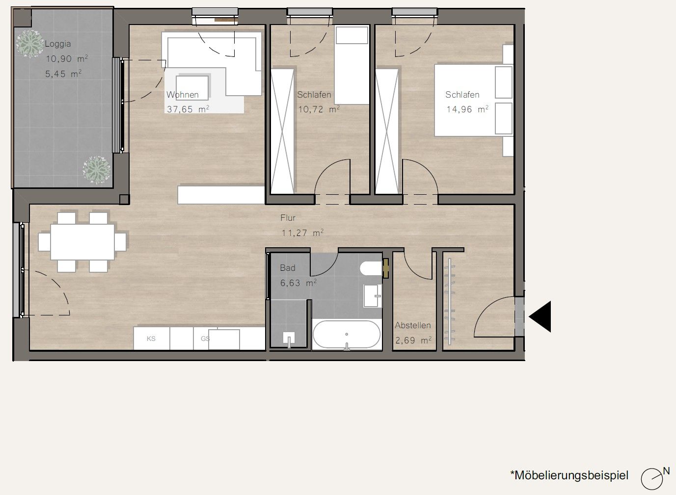 3+1, Ljuba-Senderowna Str. 11 Kassel Niederzwehren Hessen 34121, 90 m² - 1