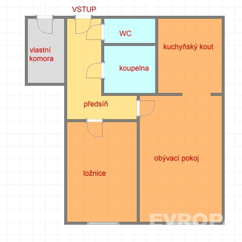 2+kk, Vlastina , Praha, 46 m² - 1