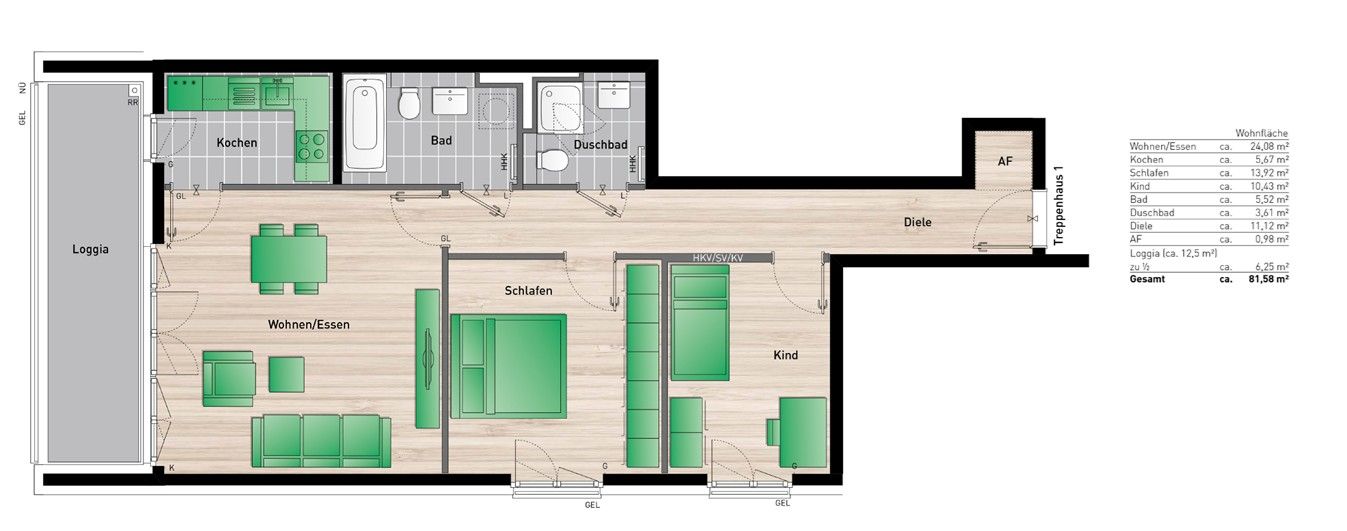 3+1, München Obermenzing Bayern 81245, 82 m² - 1